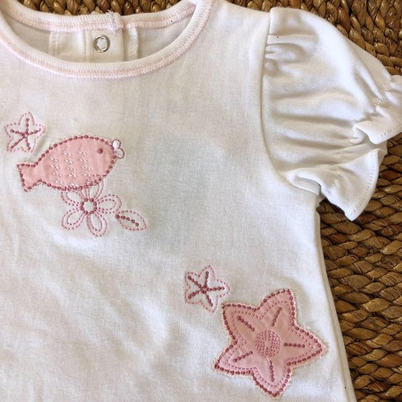 🍍NWT 6Mo Fish, Starfish & Flower Short Set - Picture 2 of 8